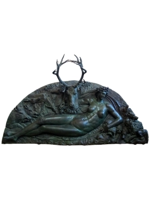 Nymph of Fontainebleau — bronze relief by Benvenuto Cellini, Paris 1543