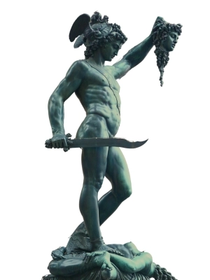 Perseus with the Head of Medusa — bronze sculpture by Benvenuto Cellini, Florence 1554